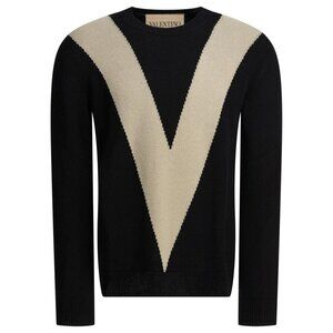 Valentino Wool Sweater With Inlaid V Tag Size M Men